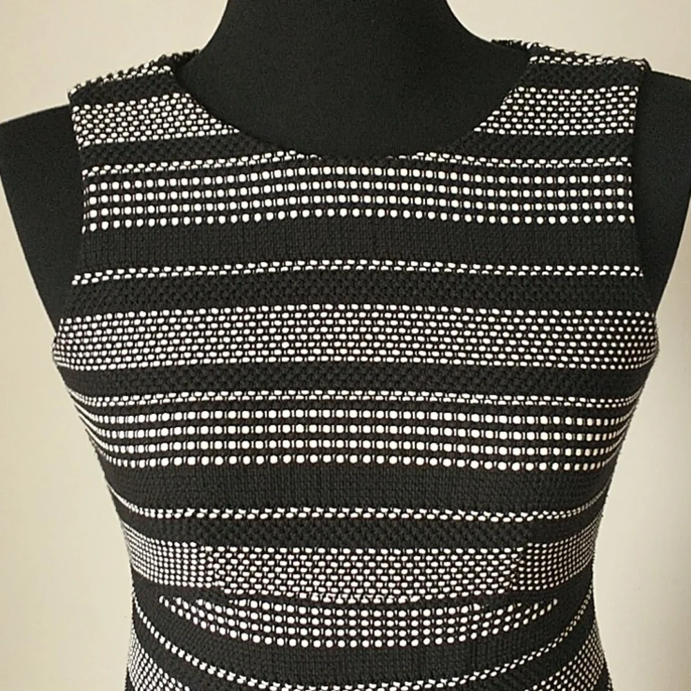 Black and White Sleeveless Dress - Picture 2 of 8
